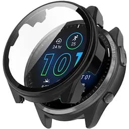 Чехол-накладка DK для Garmin Forerunner 965 Пластик Gloss Стекло Full Cover Black
