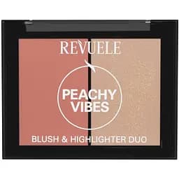 Дуо-палитра румян и хайлайтера Revuele Персиковое настроение 8 г
