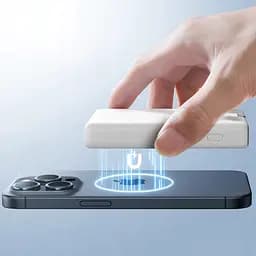 Універсальна мобільна батарея Joyroom Magnetic Wireless 10000mAh JR-PBM01 20W QC USB-C In/Out White (6941237112545) - мініатюра 3