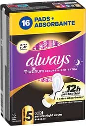 Гігієнічні прокладки Always Platinum Secure Night Extra (Розмір 5) 16 шт. - мініатюра 2