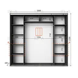Шафа-купе Idea серія 7 230 x 60 x 210 см Антрацит - мініатюра 2