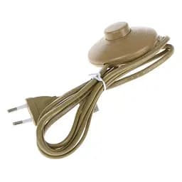 Шнур с круглым выключателем Brille P-2S brown 1.8 m