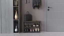 Банкетка універсальна Ferrum-decor Слайм 45x63x26 чорний ДСП Дуб Сонома Трюфель 16мм (FRD-104073) - мініатюра 4