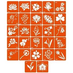 Набор трафаретов для био-тату F - цветы Fresh Tattoo f_simple_5x5_27_1