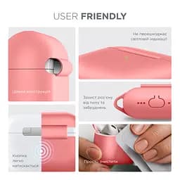 Силіконовий чохол для навушників Apple AirPods Pro 3, Hang Case, рожевий, ультратонкий захисний кейс товщиною 2 мм, захист від подряпин, пилу та ударів, компактний, з карабіном для кріплення, ArmorStandart (ARM88280) - мініатюра 5