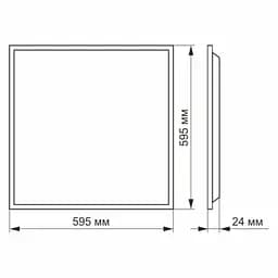 LED панель Videx 60 Вт 4100K 6600 Лм 220V 160° (VL-Pb604W(2) IP20  - мініатюра 3