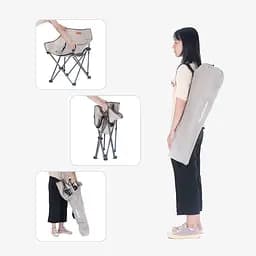 Крісло складане Naturehike NH20JJ022 600D Oxford Cotton / сталь, чорний - мініатюра 3