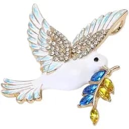 Брошь Голубь мира брошь-булавка символ Украины желто-голубая