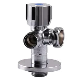 Кран кульовий кутовий подвійний Selba 1/2″х 1/2″х3/4″ Double (SL1599) - мініатюра 5