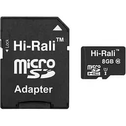 Карта памяти Hi-Rali microSDHC, 8Gb, Class10 UHS-I, адаптер SD (HI-8GBSD10U1-01)