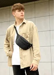 Сумка на пояс бананка Sambag Tirso LTH черный тканевый 31 х 12 х 5 см (80331065m)