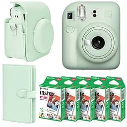Набір камера Fujifilm Instax Mini 12, Фотопапір 50 шт, Чохол, Фотоальбом 108 фото Зелений