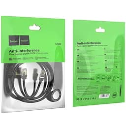 Дата кабель Hoco US02 Level pure copper gigabit ethernet 3 м Black - мініатюра 6