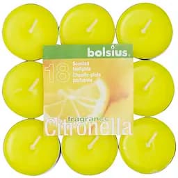 Свічки Bolsius чайні з ароматом Citronella 2 х 1.8 см жовті 18 шт.  (948332)