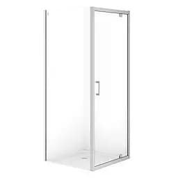 Душевая кабина Cersanit Brasco 80x80 см квадратная распашная прозрачное стекло без поддона хром S168-009, прозрачный, хром