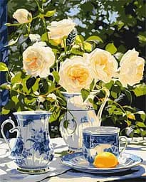 Набір для розпису по номерах Елегантне чаювання, 40x50 см, КНО3269