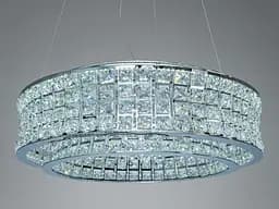 LED підвісна кришталева люстра 110Вт хром пульт - мініатюра 4