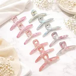 Іридцентні бантики крабіки Rainbow Pearl Bow 12 шт.