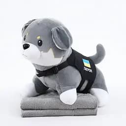 Игрушка-подушка Пес Патрон с пледом 110x140 см серый детский плюшевый плед игрушка подушка детская ТМ COLORFUL HOME 509-6G