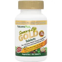 Мультивитамины вегетарианские Nature's Plus Source of Life Gold 90 таблеток (NTP30711)