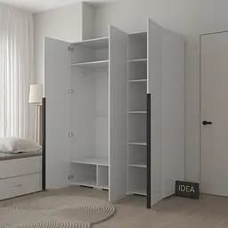 Шафа для одягу 3-дверна 150 см Idea Д-122 Аляска Біла - мініатюра 2