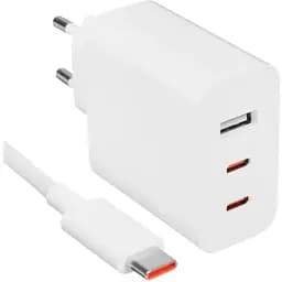 Зарядный комплект-блок и кабель Xiaomi 67W 3 выхода GaN Charger 2 USB-C + 1 USB-A