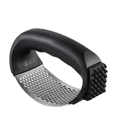 Пресс для чеснока из нержавеющей стали с пластиковой ручкой чесночница с молотком для отбивания мяса 2-в-1, Kitchen Master Черный 86852