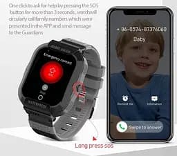 Дитячий смарт годинник телефон D69 з GPS трекером, 4G SIM-картою, відеодзвінками, Wi-Fi, кнопкою SOS, прослуховуванням, геолокацією та вологозахистом IP67 Розумний годинник для дітей Рожевий - мініатюра 11