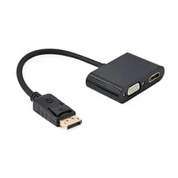 Перехідник Cablexpert DisplayPort to HDMI/VGA (A-DPM-HDMIFVGAF-01) - мініатюра 1