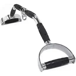 Ручка для верхньої тяги York Fitness 86см з паралельним хватом вигнута з гумовими рукоятками, хром