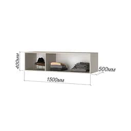 Шафа 3-дверна з антресоллю MebelStar Оскар ДСП BL-B, комплект полиць 150x52x260 см Дуб бурштиновий (MBS-4953) - мініатюра 4