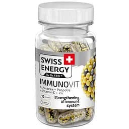 Підтримка імунітету Swiss Energy ImmunoVit Echinacea+Propolis+Vitamin C+Zn 30 капсул