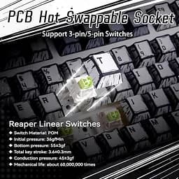 Клавіатура Aula F75 Gasket Reaper Hot-Swap PBT 2.4G Wireless/BT EN/UA Comic (6978080501578) - мініатюра 6