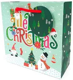 Пакет бумажный, 140 г/м², Новый Год, матовая ламинация, 16x16x7 см, 5 шт. в упаковке, GB-24008