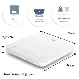 Ваги кухонні ADE KE 2100 з функцією таймера та USB-зарядкою (KE2100) - мініатюра 4