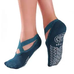 Следы носки для пилатеса "Yoga socks" 35-38 р. Синие, антискользящие носки для йоги | шкарпетки для йоги (ST)
