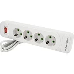 Мережевий фільтр подовжувач Voltronic F-24 4 розетки EU 2 м 3х0.75 мм 2500W White