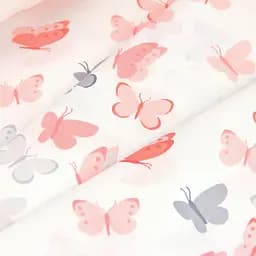 Дитяча постільна білизна в ліжечко BUTTERFLY SC9, бежевий (ButterfliesRoseRedGray_08Beige_140) - мініатюра 8