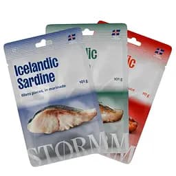Набір: філе ісландської сардини Storm шматочки в маринаді 101 г + філе ісландської сардини Storm шматочки в олії 101 г + філе ісландської сардини Storm шматочки в томатному соусі 111 г
