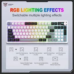 Клавіатура Onikuma бездротова ігрова з RGB підсвіткою MT-92 геймерська мембранна Bluetooth для ігор та ПК - мініатюра 4