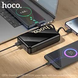 Портативна батарея Powerbank Hoco Q37A Graceful 22.5W+PD20W with two cables 20000mAh Black - мініатюра 9