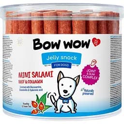Ласощі для собак Bow wow палички міні-салямі з яловичини та колагену 60 шт.