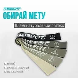 Резинки для фітнесу EasyFit MonoBand набір 5 шт. (EF-1813-GY) - мініатюра 8