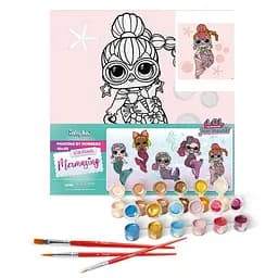 Картина за номерами "L.O.L. Surprise! Mermaids Neon QT" KHO6264, 40х40 см - мініатюра 2