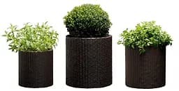Горщик для квітів Keter 39 л Cylinder Planter Large коричневий - мініатюра 3