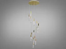 Люстра стельова LED Diasha 3001/16G, 35W, золото, 16 ламп, для кафе та офісу
