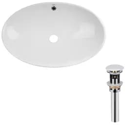 Комплект Qtap Dove: Раковина накладная овальная 635x420x150 мм White + Донный клапан PU02O (QT06113077WN47309)