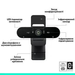 Веб-камера Logitech Brio 4K Ultra HD for Business Graphite (960-001746) - мініатюра 5