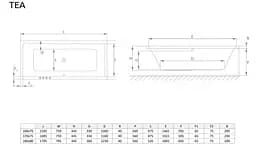 Ванна акрилова Radaway Tea 180x80 + ніжки WA1-51-180x080 - мініатюра 2