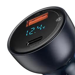 Автомобільний зарядний пристрій Baseus Particular PPS 1USB + Type-C 65W + Cable Type-C/Type-C 1m TZCCKX-0G - мініатюра 7